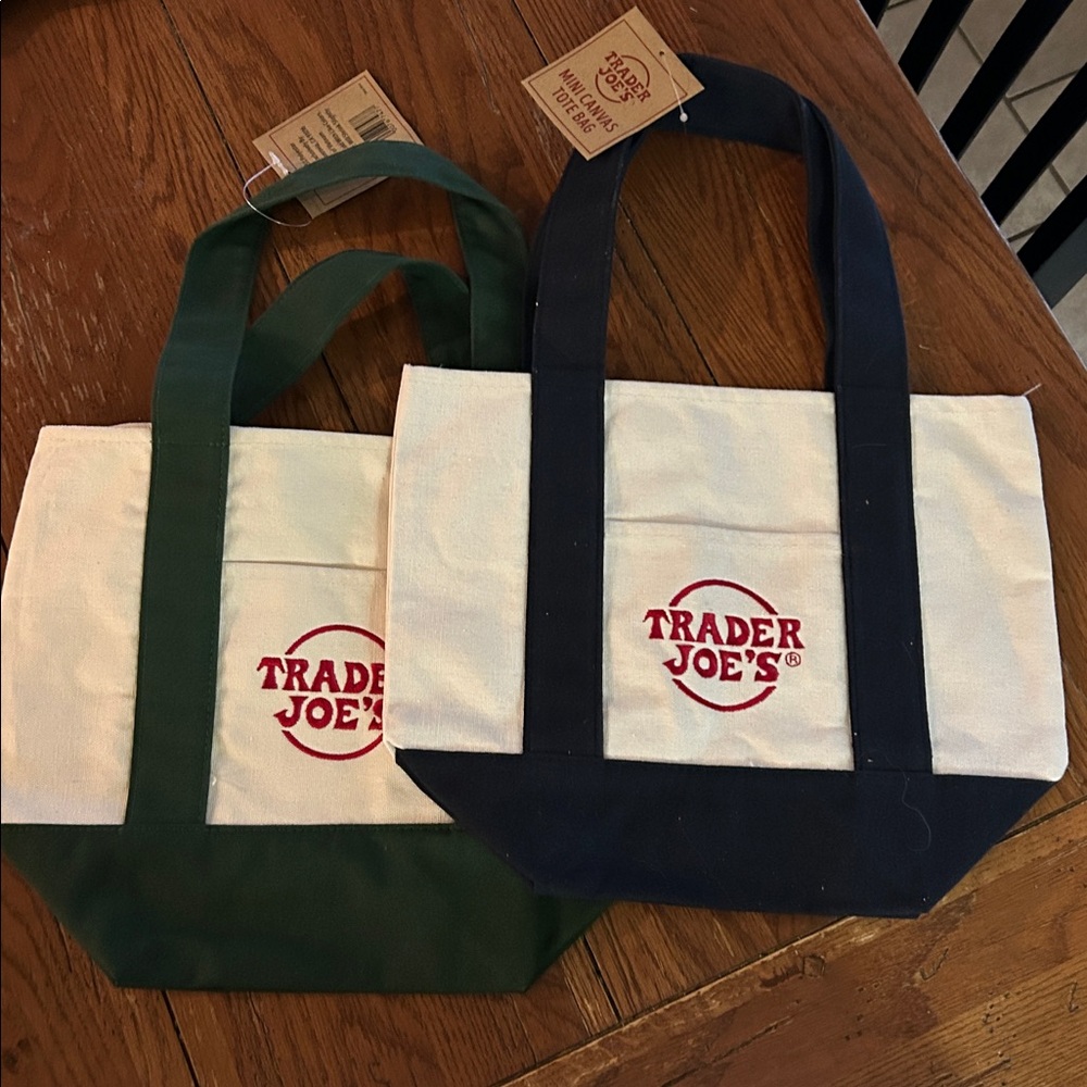 Bundle of 2 Trader Joe's mini Canvas Tote Bags - Picture 2 of 3